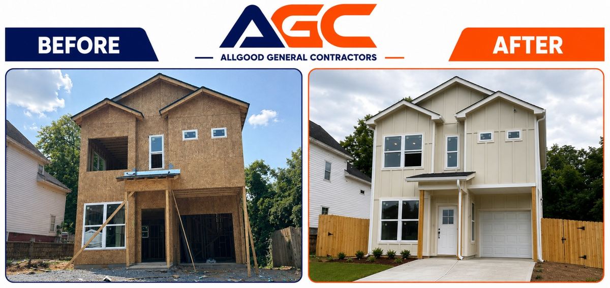 Home addition before & after